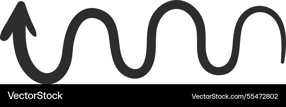 Wavy arrow pointing upwards representing Wavy arrow pointing upwards representing Vector Image