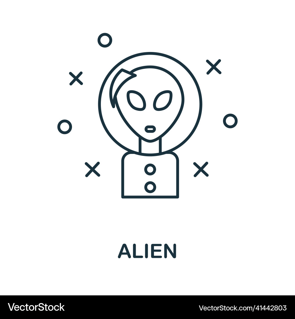 Alien icon line element from space collection Alien icon line element from space collection vector image