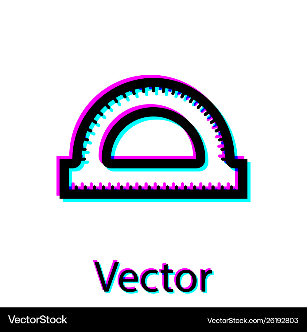 Black protractor grid for measuring degrees icon Vector Image