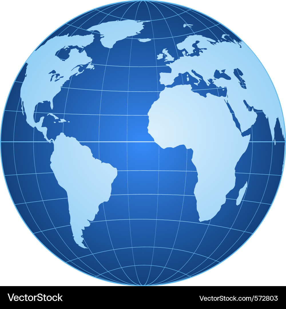 Blue Planet Globe Vector Image
