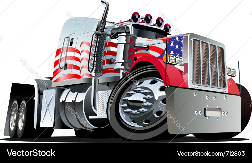 Cartoon American Truck Vector Image