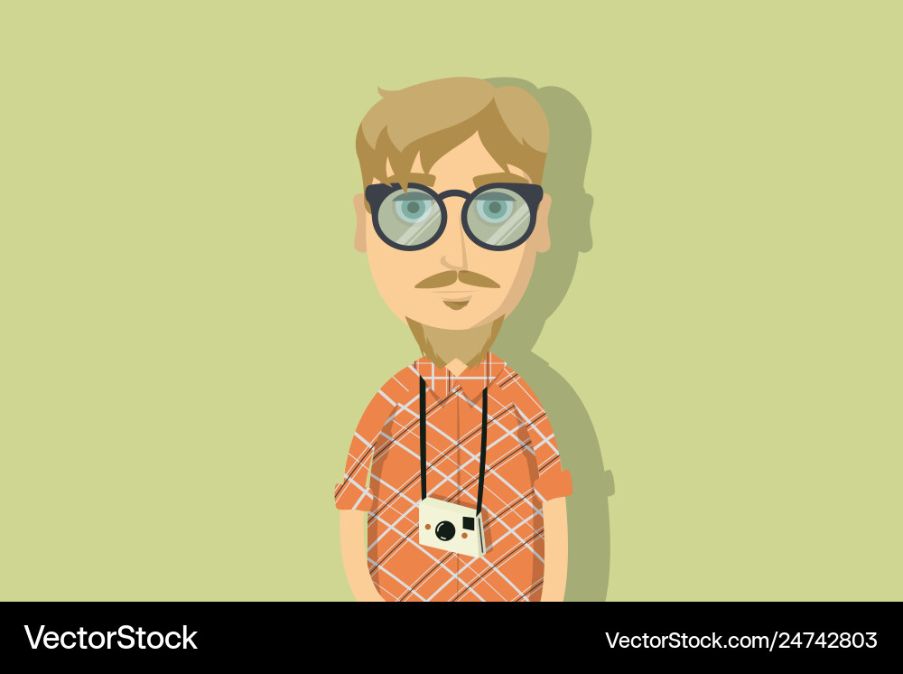Cartoon character man with goatee and glasses Cartoon character man with goatee and glasses vector image