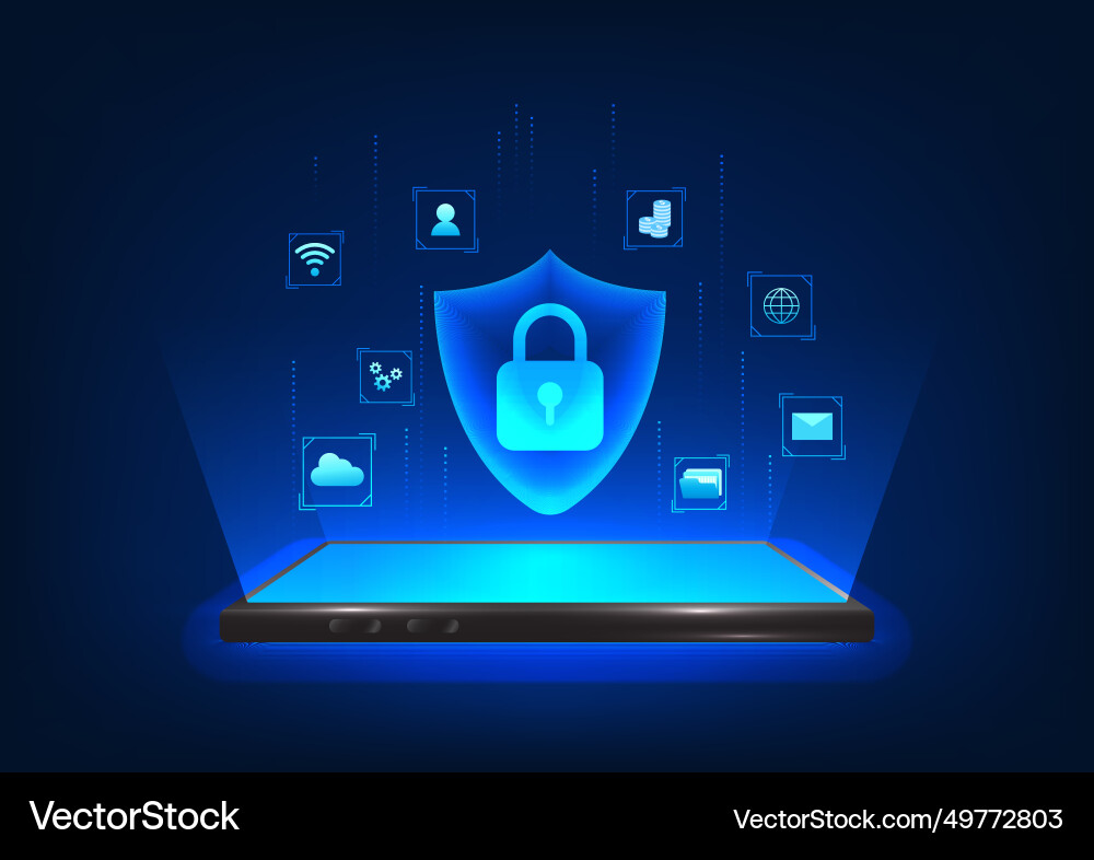 Cyber security technology background data Cyber security technology background data vector image
