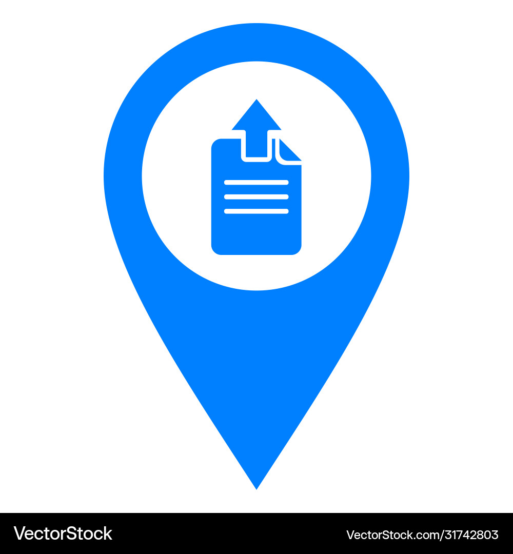 Document upload and location pin vector image