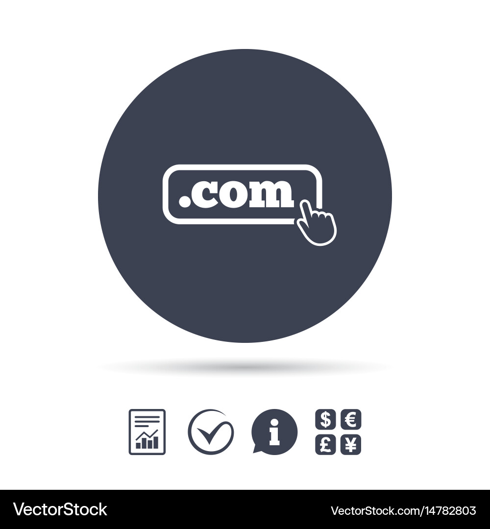 Domain com sign icon top-level internet Vector Image