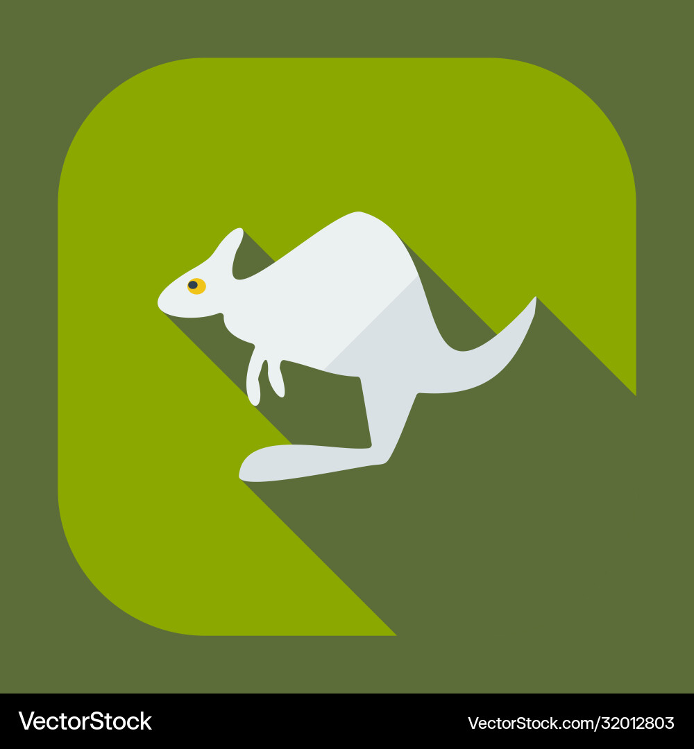 Flat modern design with shadow icons kangaroo vector image