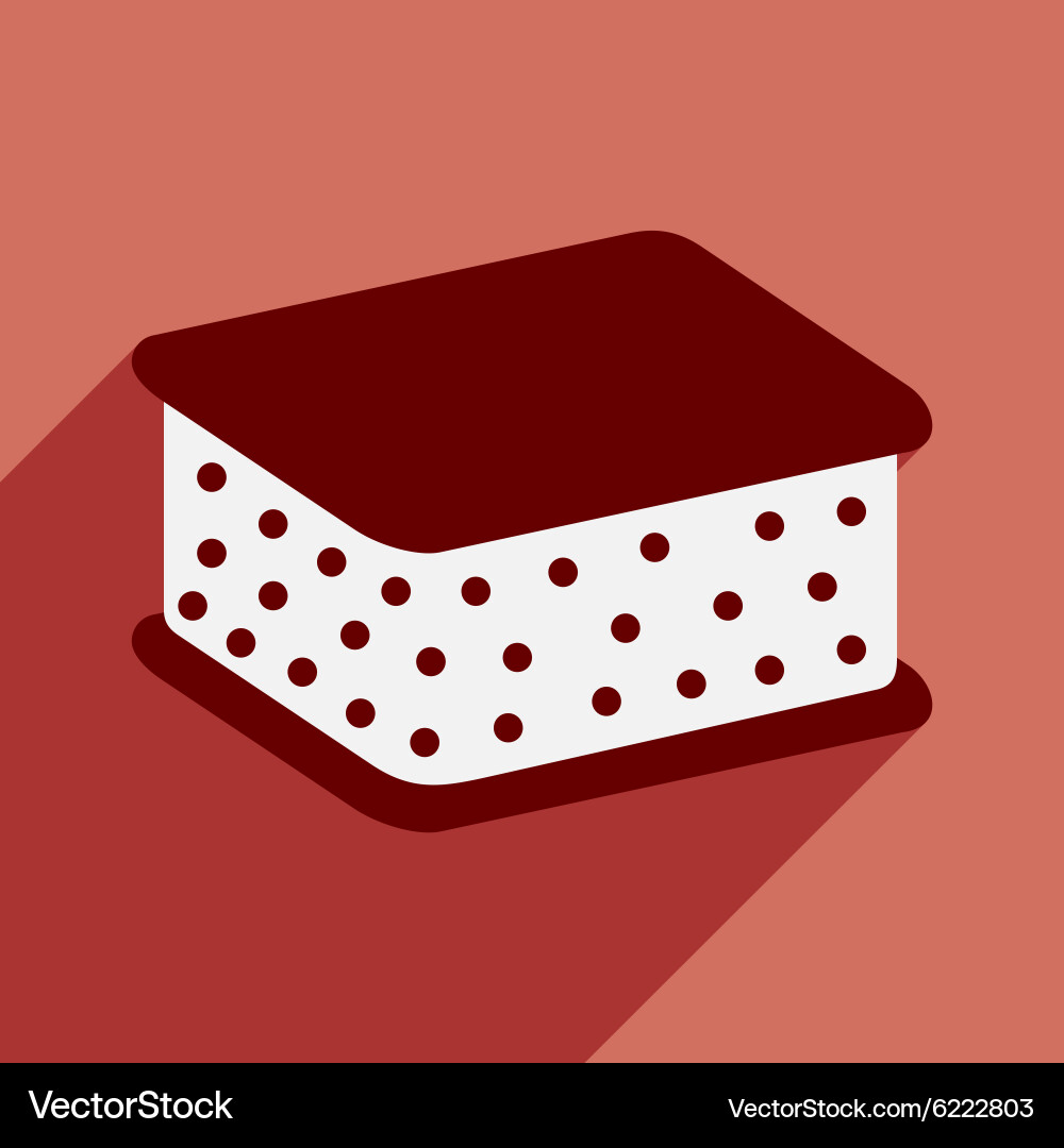 Flat with shadow icon and mobile application ice vector image