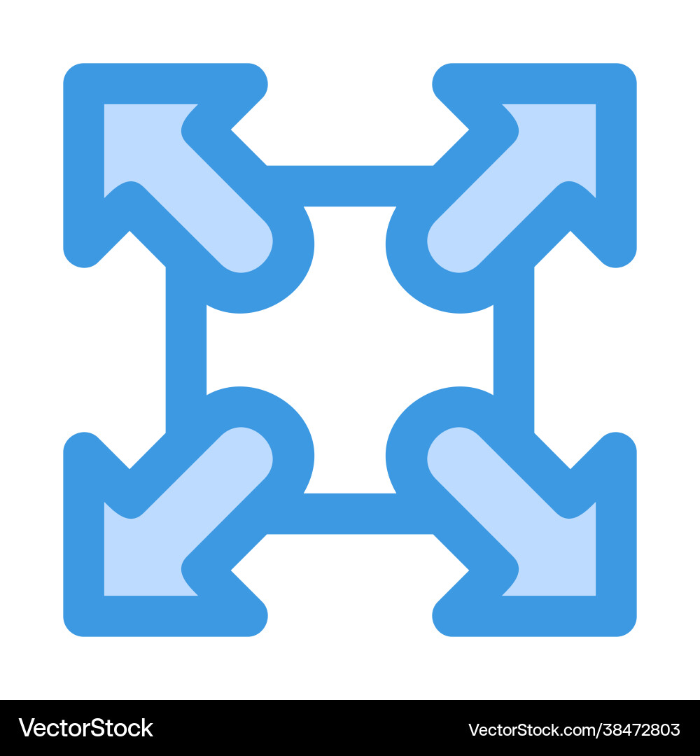 Fullscreen icon in blue style for any projects Fullscreen icon in blue style for any projects vector image