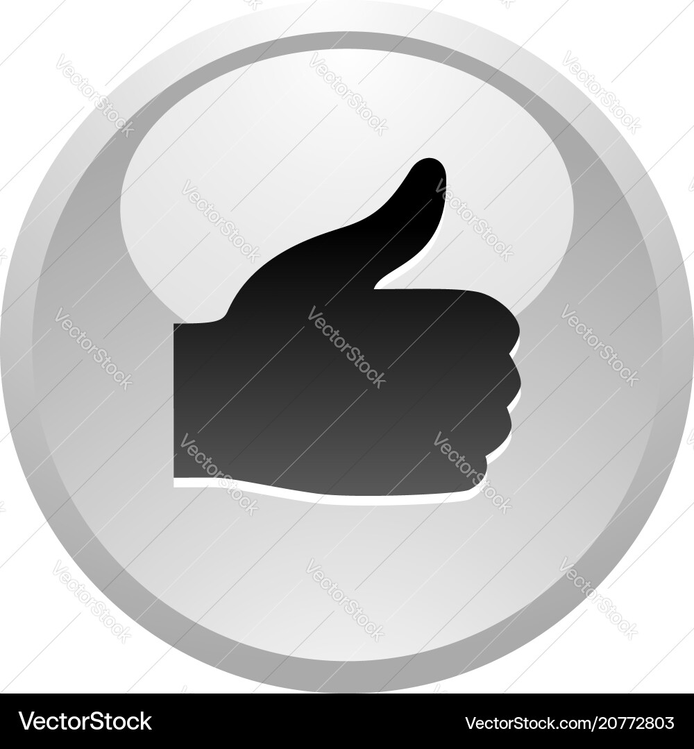 Like icon on round gray button Like icon on round gray button Vector Image