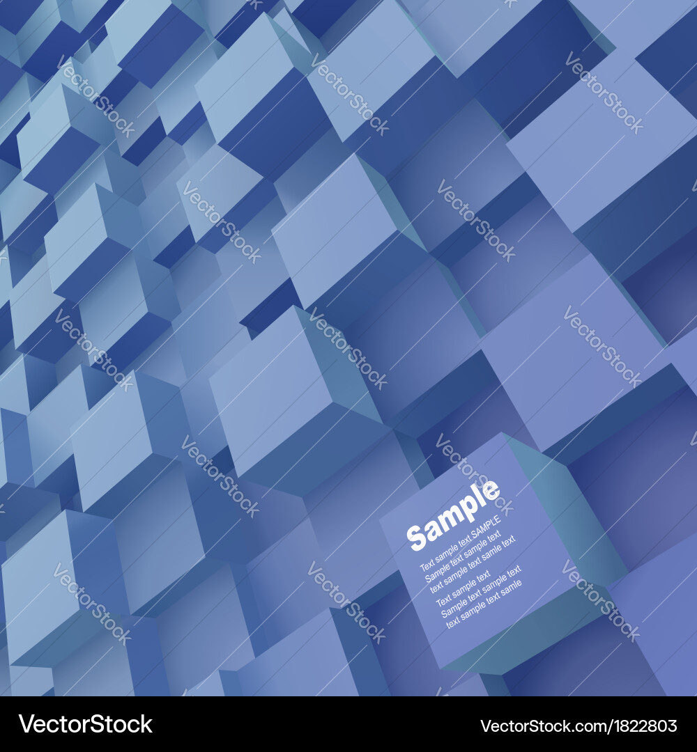 Modern 3D Block Composition Vector Image