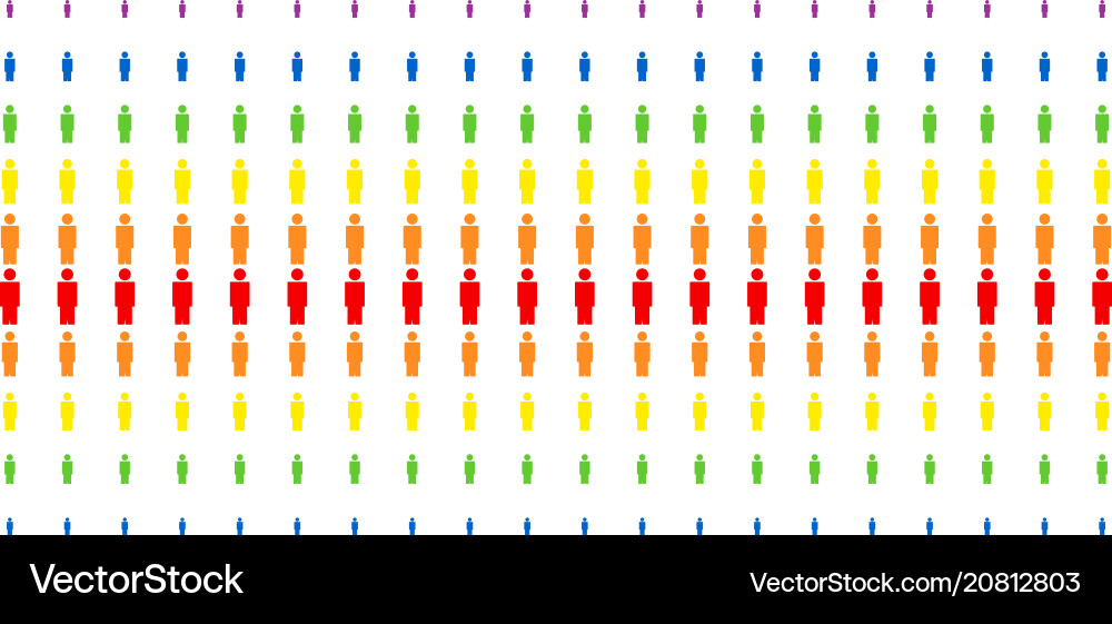 Person shape halftone spectral array Person shape halftone spectral array vector image