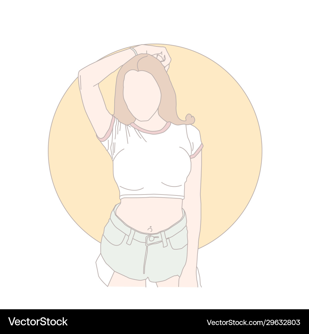 Posing beautiful fashion model female Vector Image