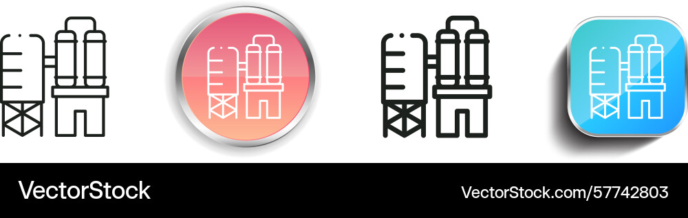 Refinery icon thin linear regular and button vector image