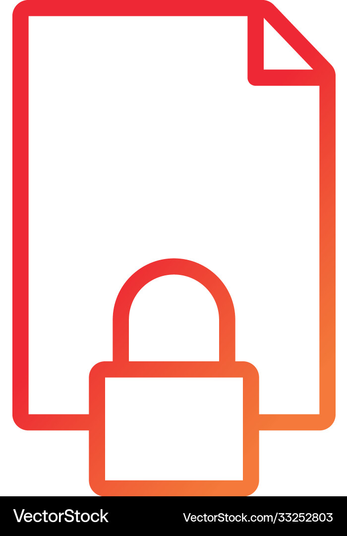 Safe padlock with document data security gradient Vector Image