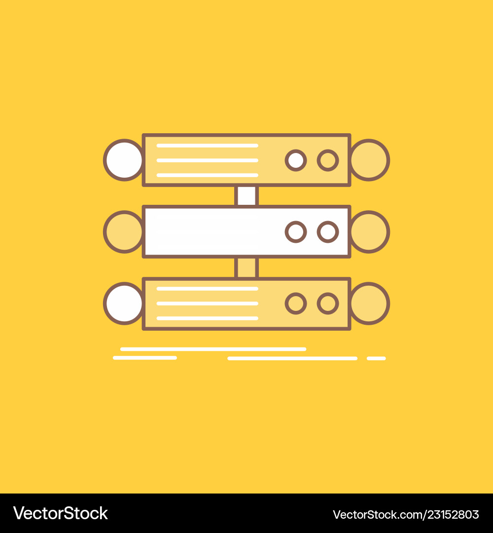 Server structure rack database data flat line Server structure rack database data flat line vector image