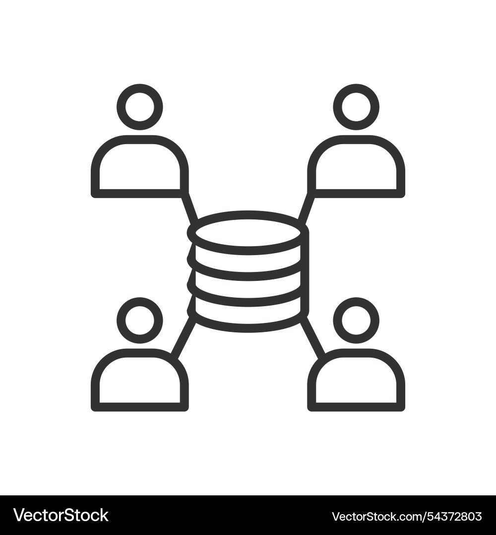 Server users icon in line design Server users icon in line design vector image
