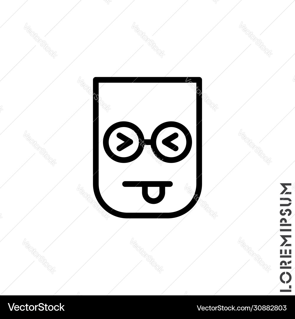 Squinting face with tongue line icon linear style Squinting face with tongue line icon linear style vector image
