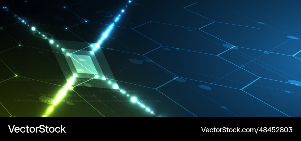 Technology banner design with hexagons abstract Vector Image