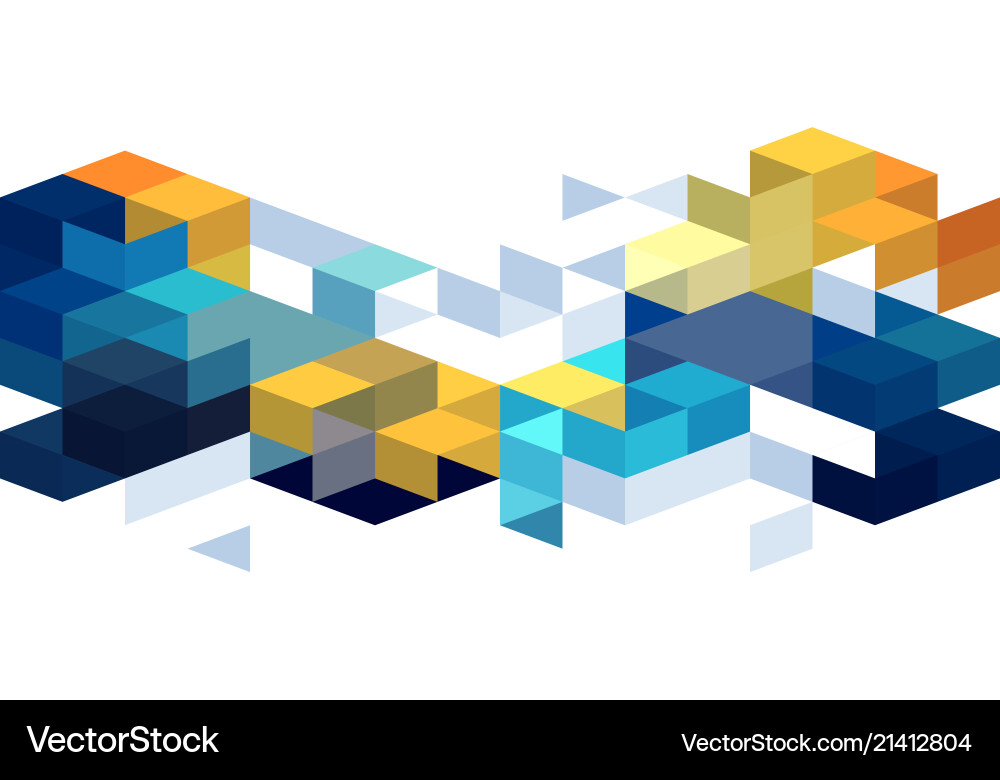 Abstract background with color cubes and grid Abstract background with color cubes and grid vector image