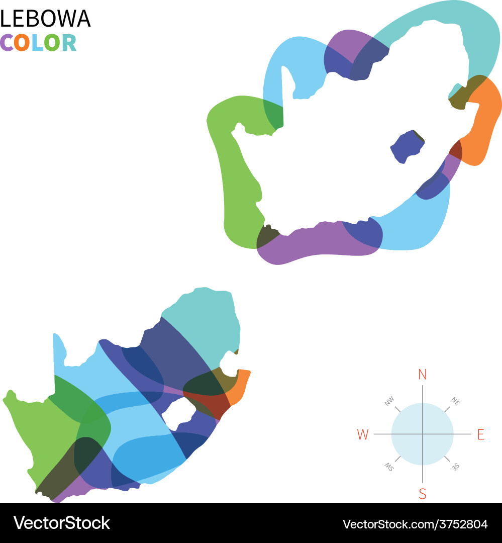 Abstract color map of lebowa vector image