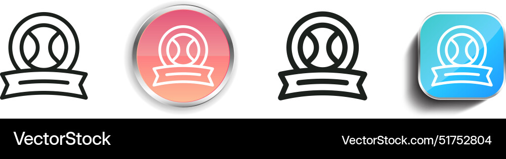 Baseball icon thin linear regular and button vector image