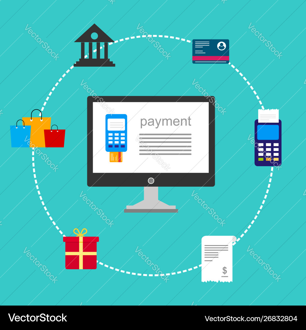 Concept online and mobile payments for web page Concept online and mobile payments for web page Vector Image