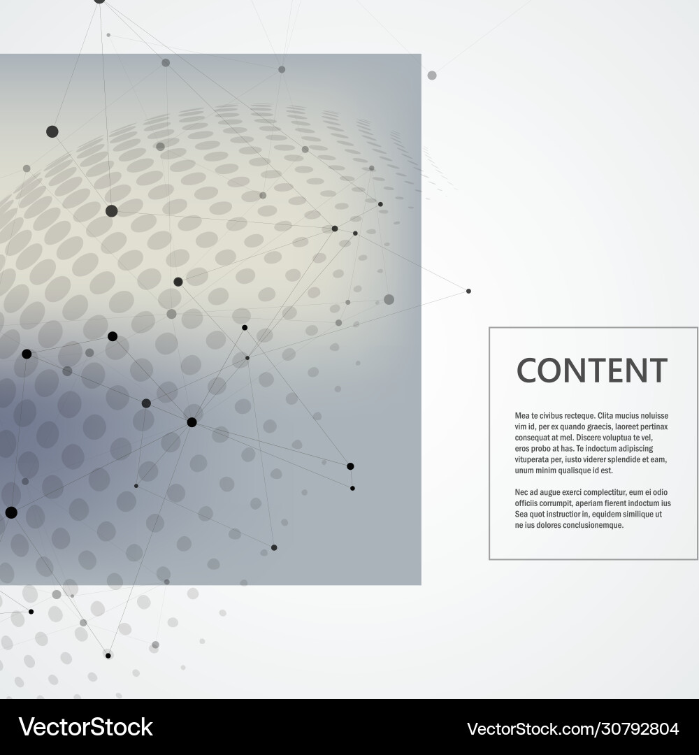 Connect design and halftone circle Connect design and halftone circle vector image