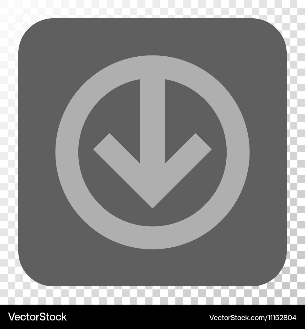 Direction down rounded square button vector image