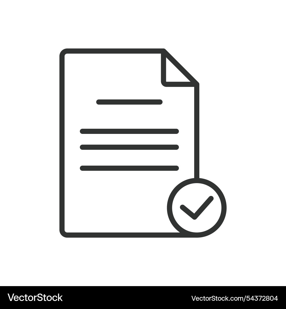 Documents done icon in line design Vector Image