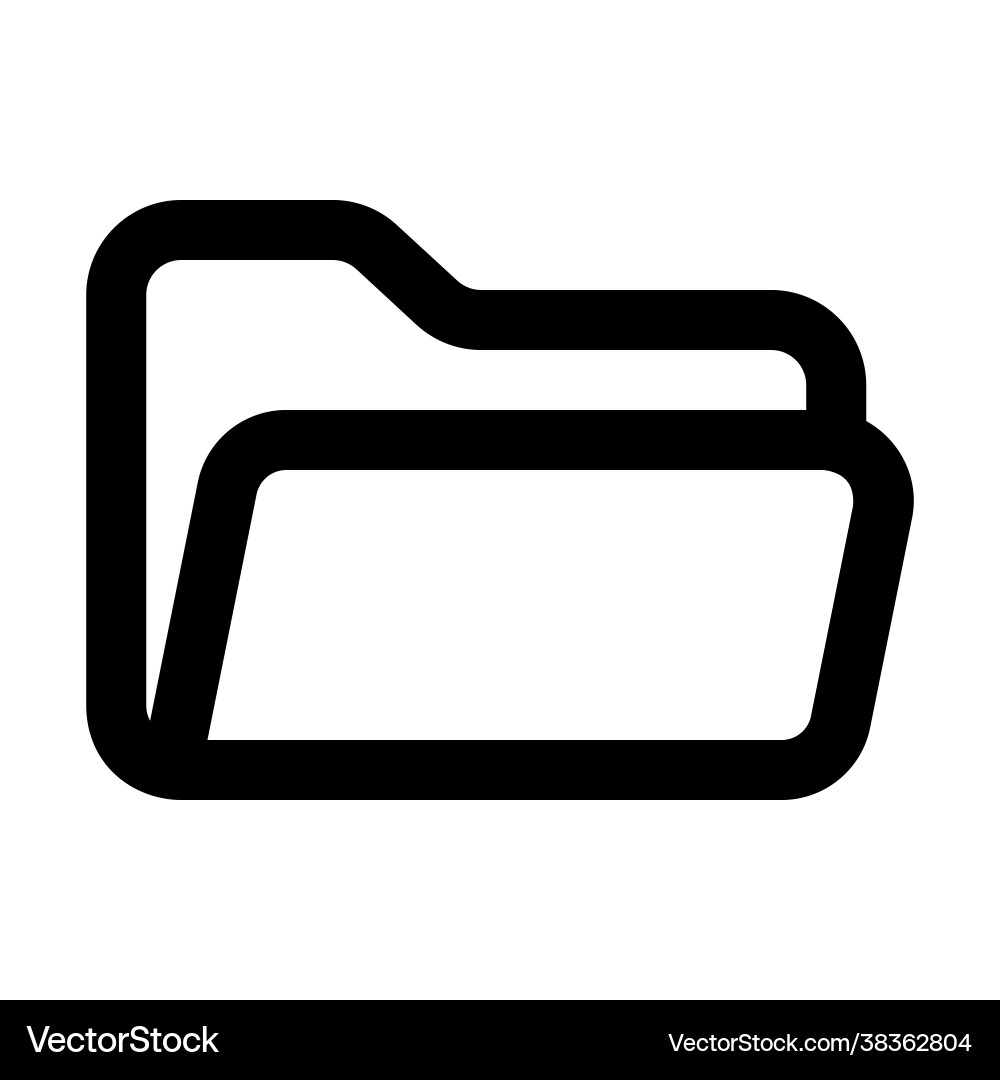 Folder icon in line style for any projects Folder icon in line style for any projects Vector Image