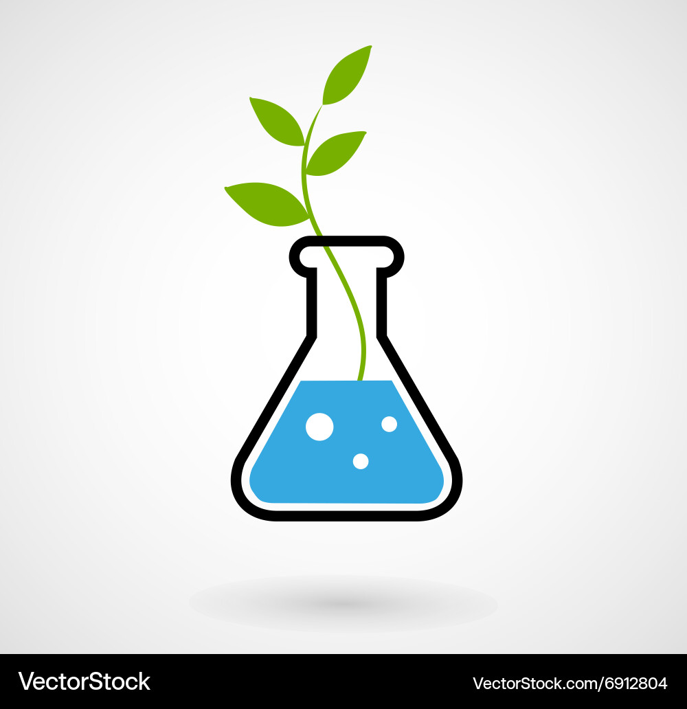 GMO Seedling in Laboratory Flask Vector Image