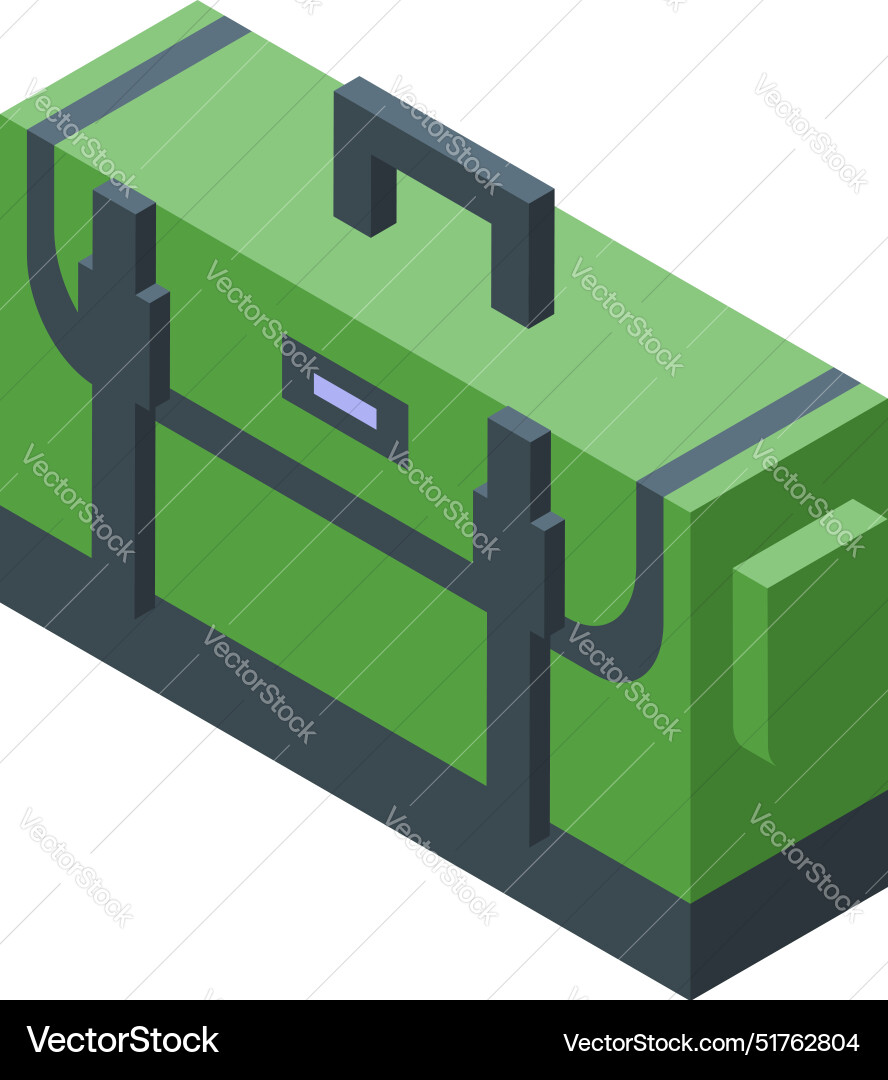 Green travel bag with side and top handles Green travel bag with side and top handles Vector Image