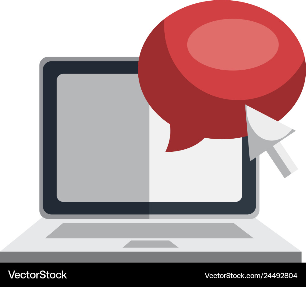 Laptop computer with speech bubble Laptop computer with speech bubble vector image