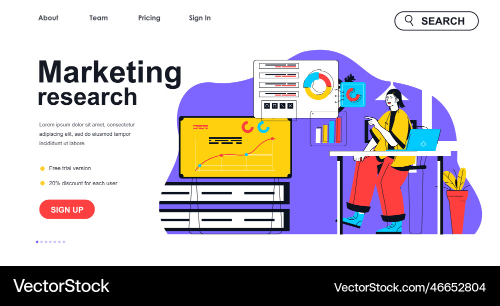 Marketing Data Analysis Concept Royalty Free Vector Image
