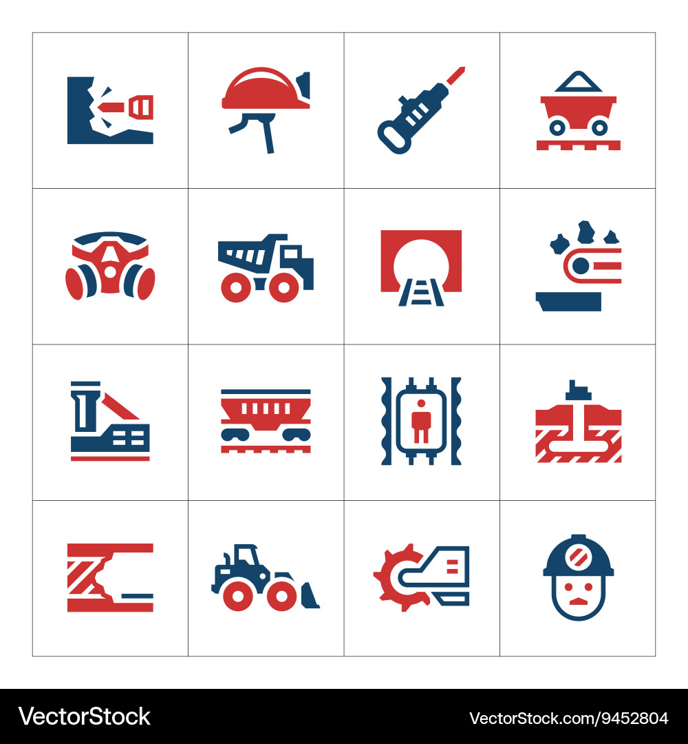 Mining Icon Set vector image