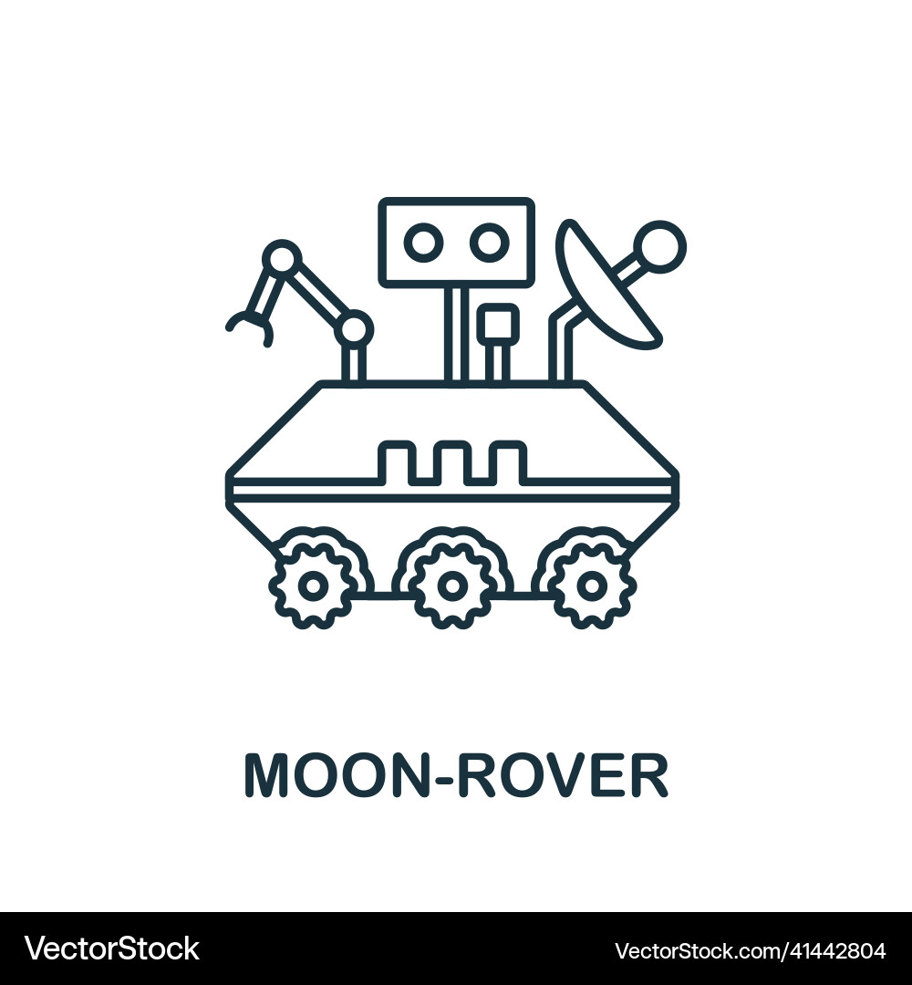 Moon-rover icon line element from space Moon-rover icon line element from space vector image