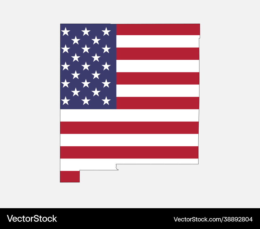 New mexico map on american flag New mexico map on american flag vector image