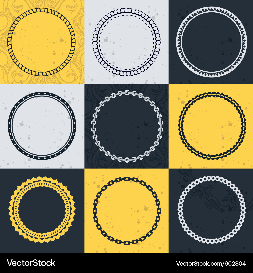 Ornate Circle Frame Collection Vector Image