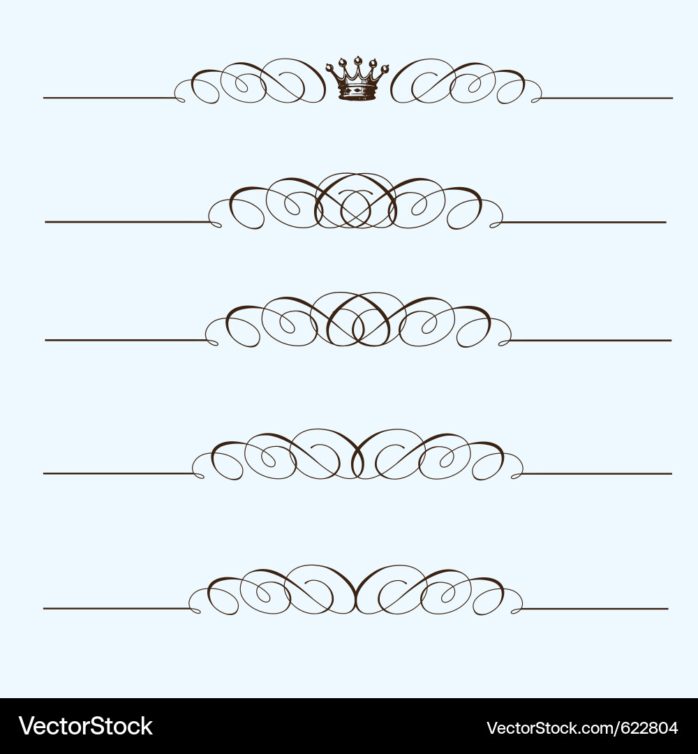 Ornate Scroll Borders Vector Image