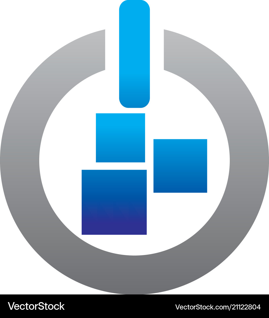 Power button app template vector image