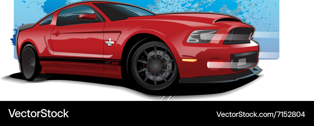 Red Mustang GT Rendering vector image