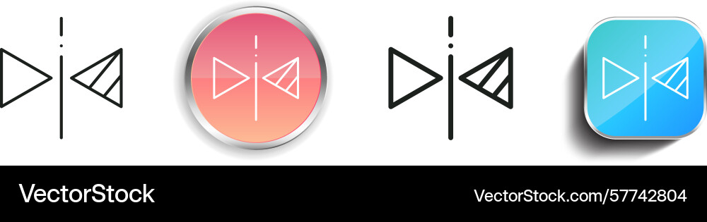 Reflect icon thin linear regular and button style Reflect icon thin linear regular and button style vector image