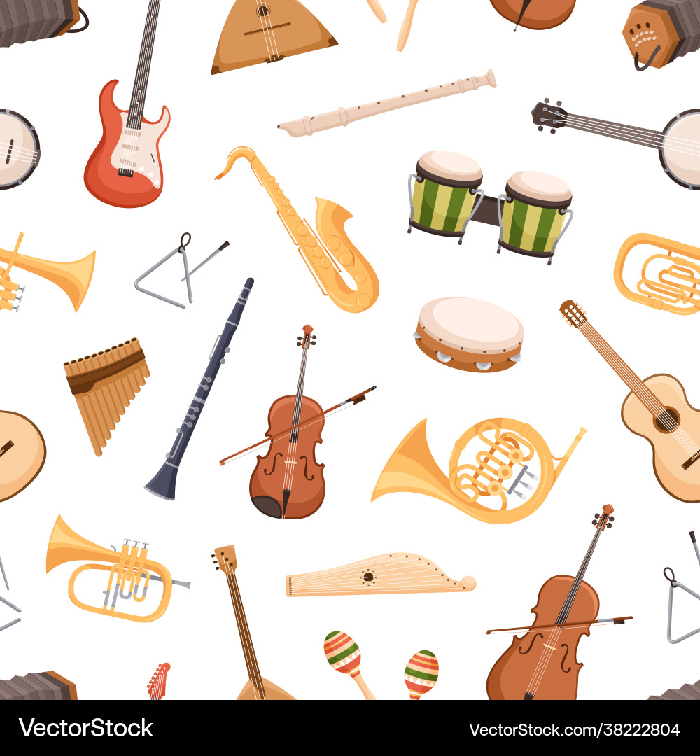 Seamless pattern with different classical Seamless pattern with different classical vector image