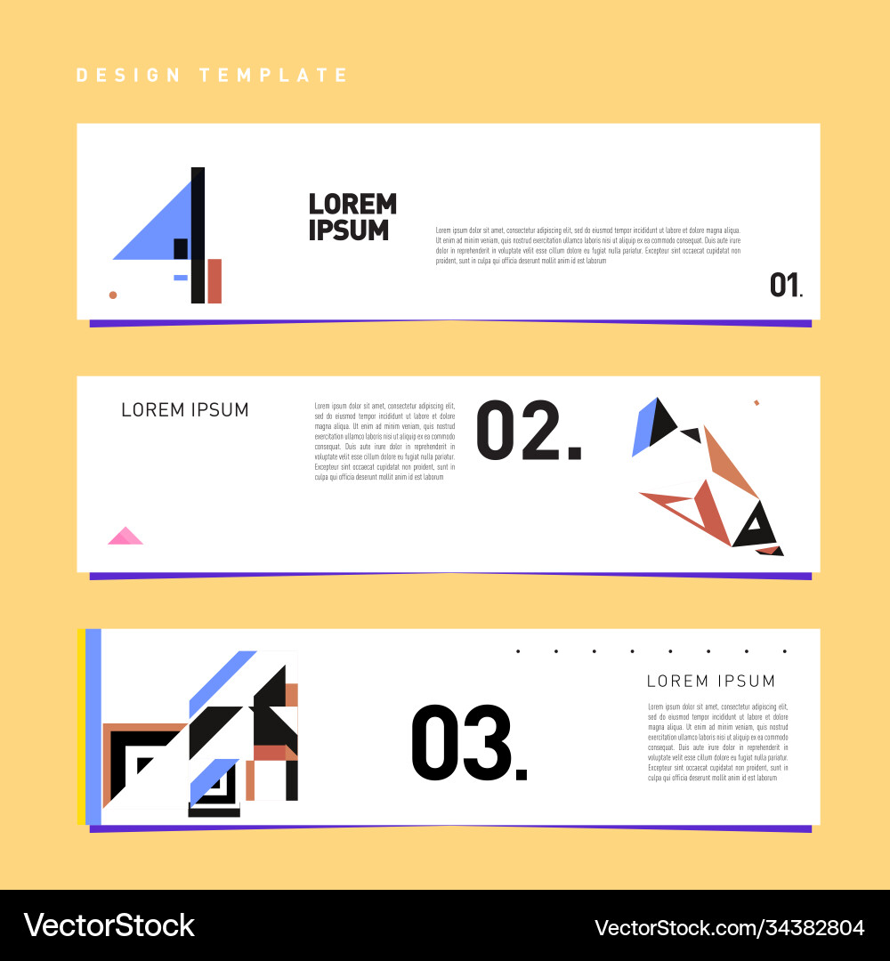 Set abstract banner web design template retro Set abstract banner web design template retro Vector Image