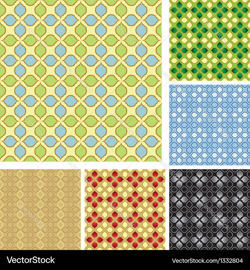 Set of colored patterns for background vector image