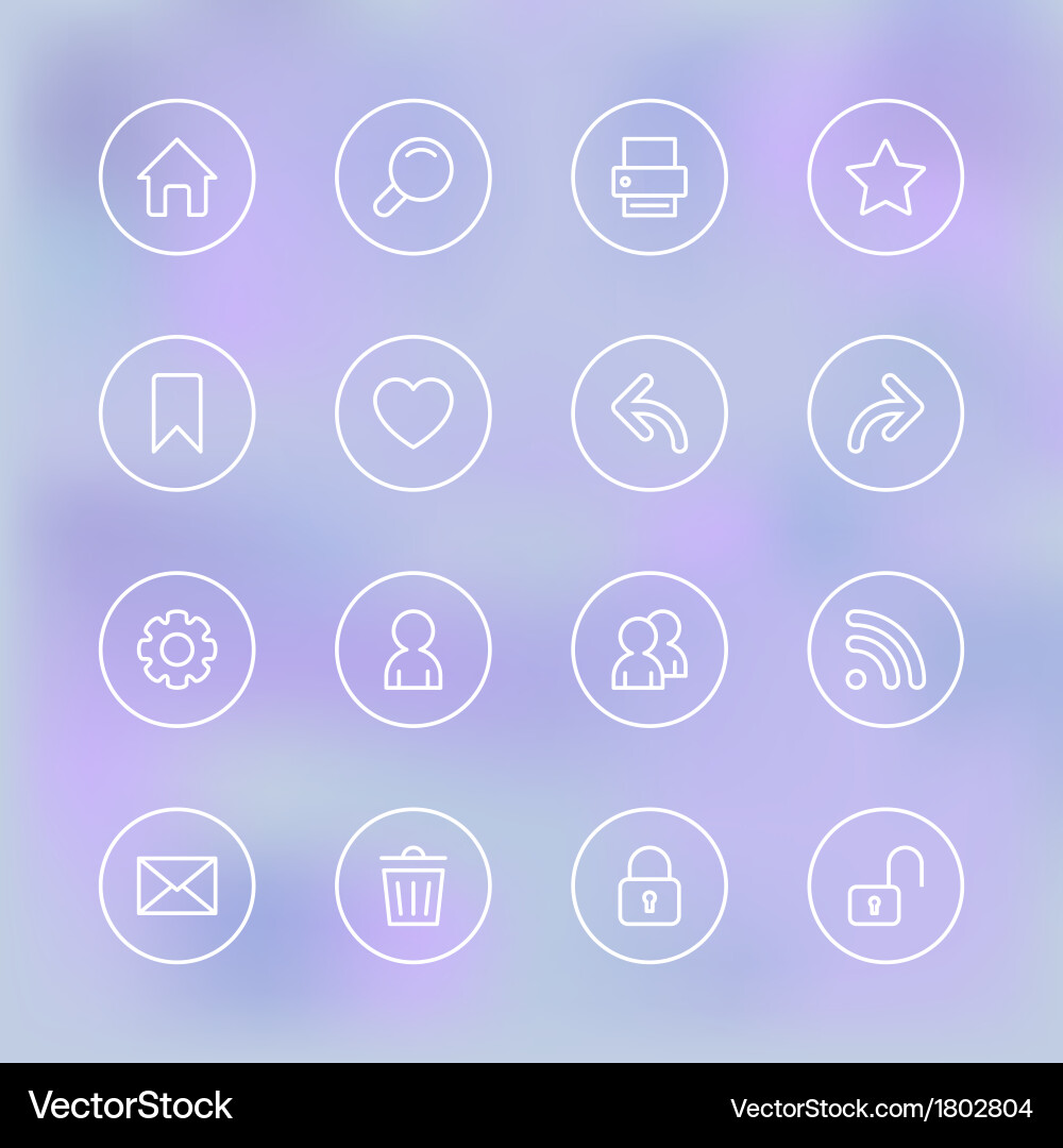 Set of icons for mobile app ui transparent clear vector image
