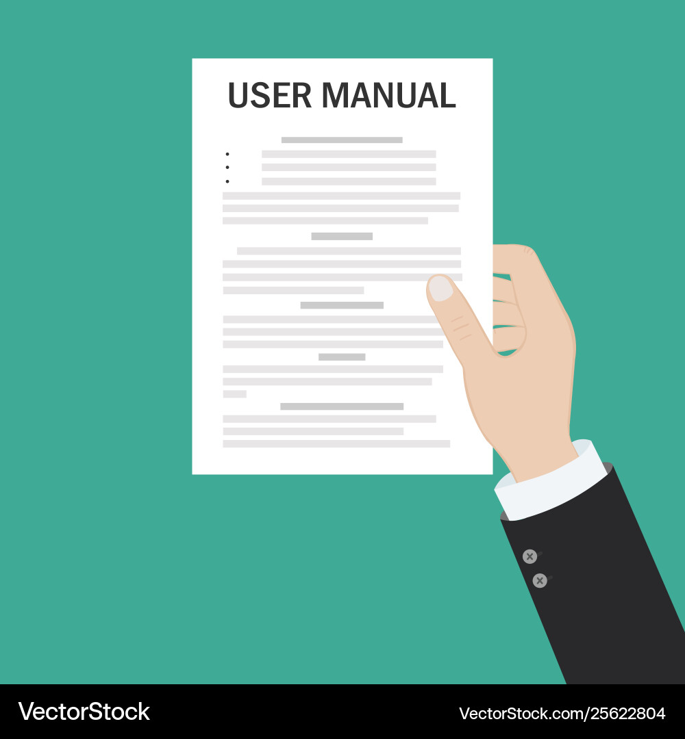 User guide manual instruction book document paper Vector Image