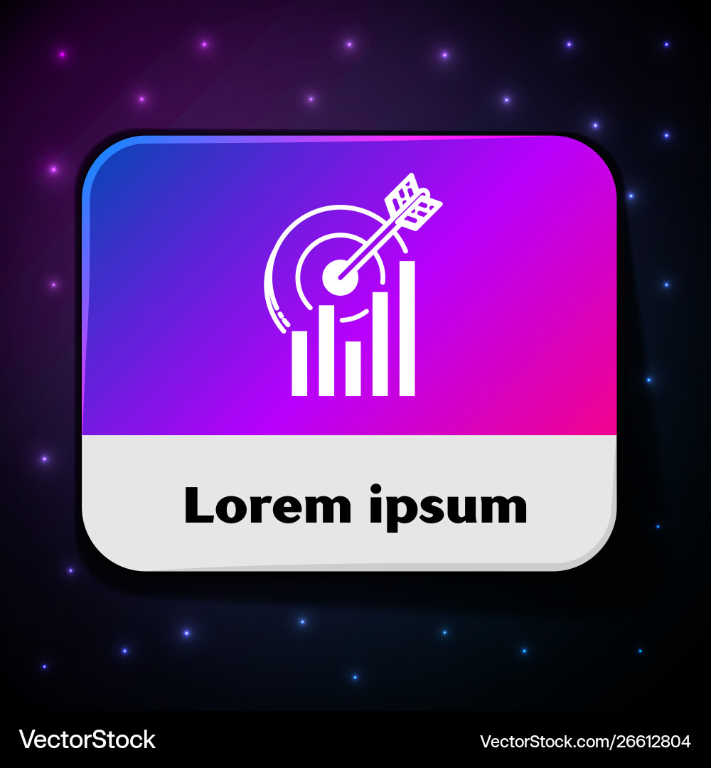 White target with graph chart icon isolated vector image