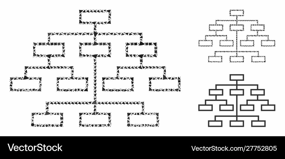 Algorithm tree mosaic icon joggly pieces Algorithm tree mosaic icon joggly pieces vector image