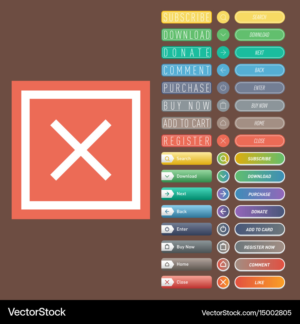 Colorful website web buttons design vector image